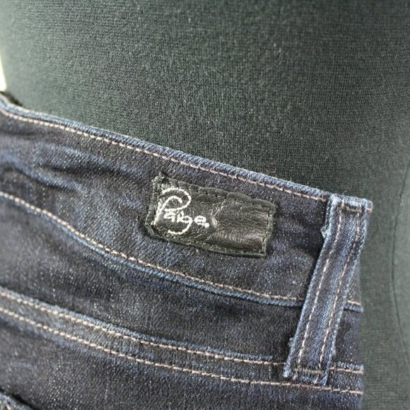 Paige Skyline Jeans Raw Edge Leg Dark Wash 29 - Picture 4 of 5
